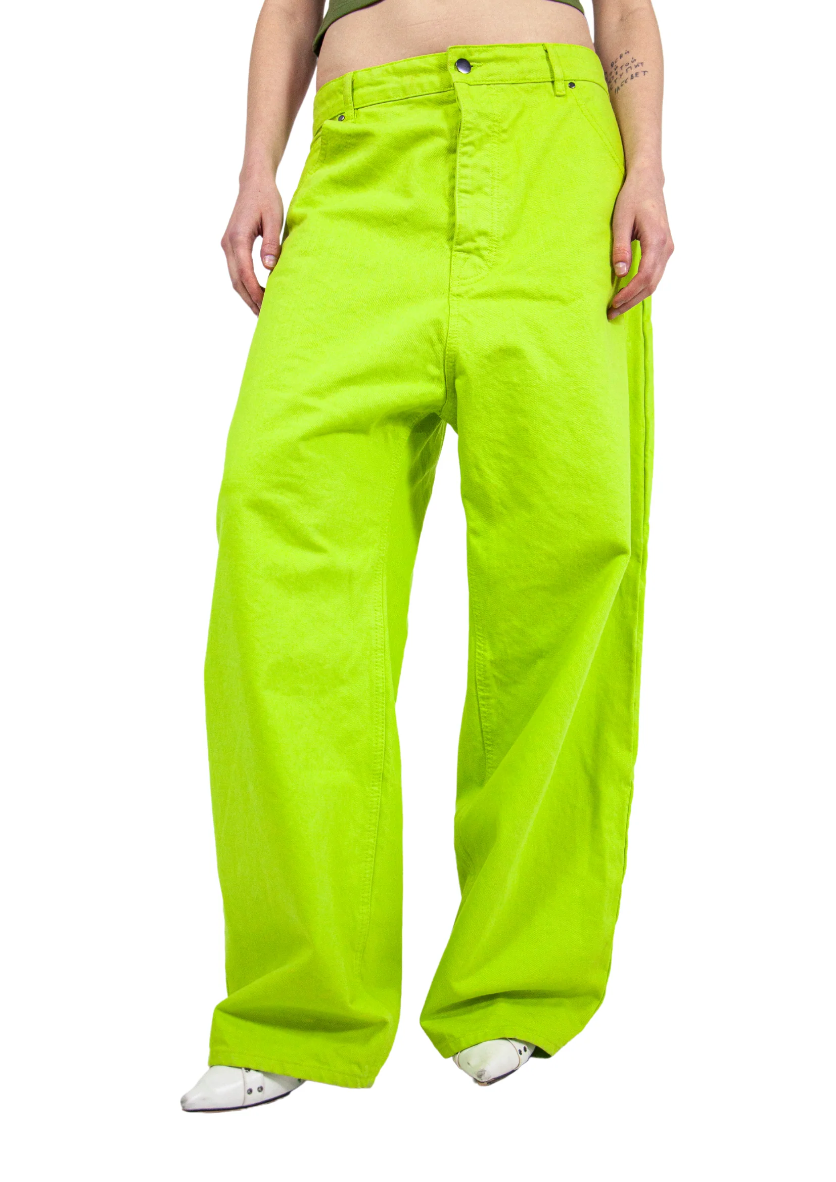 BAGGY JEANS IN LIME - Image 3
