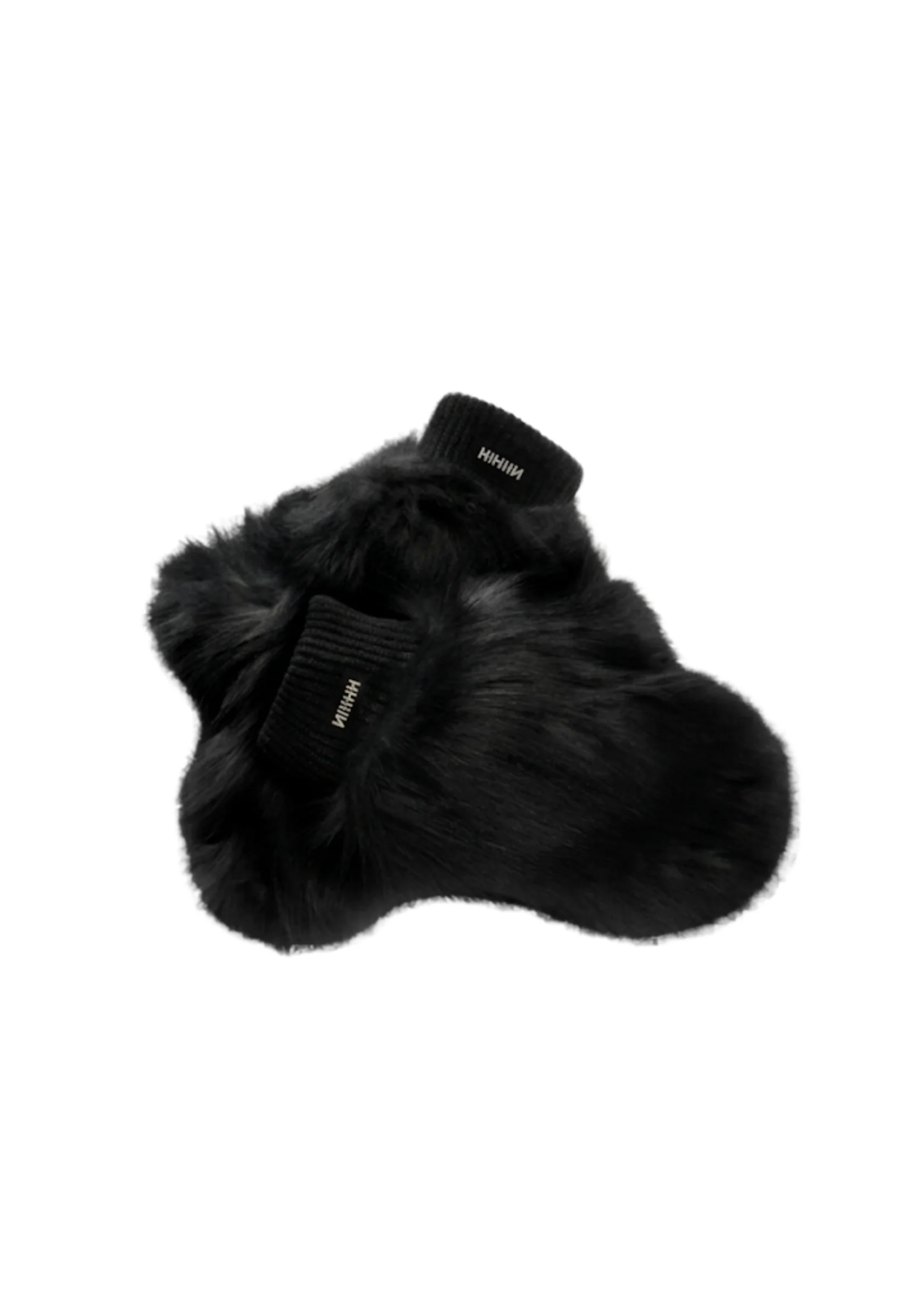 BLACK FLUFFY GLOVES - Image 5