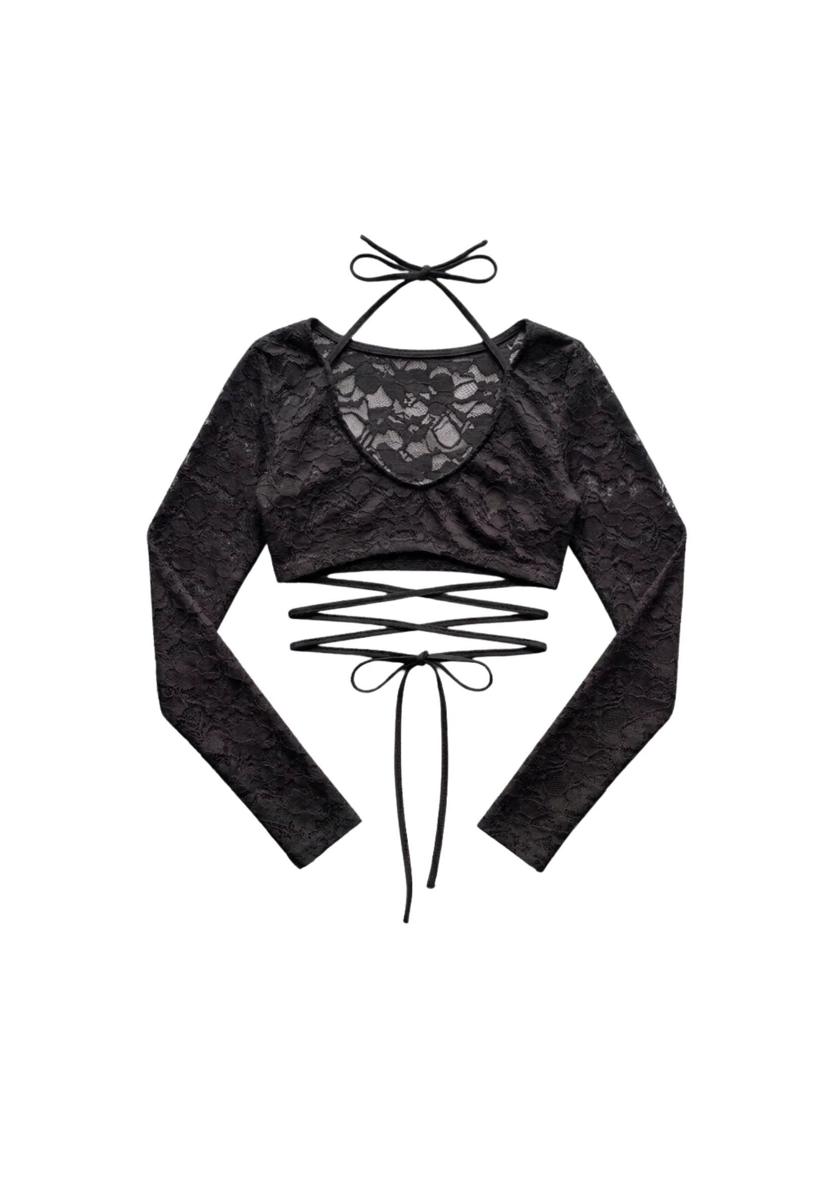 LACE CROP TOP IN BLACK - Image 4