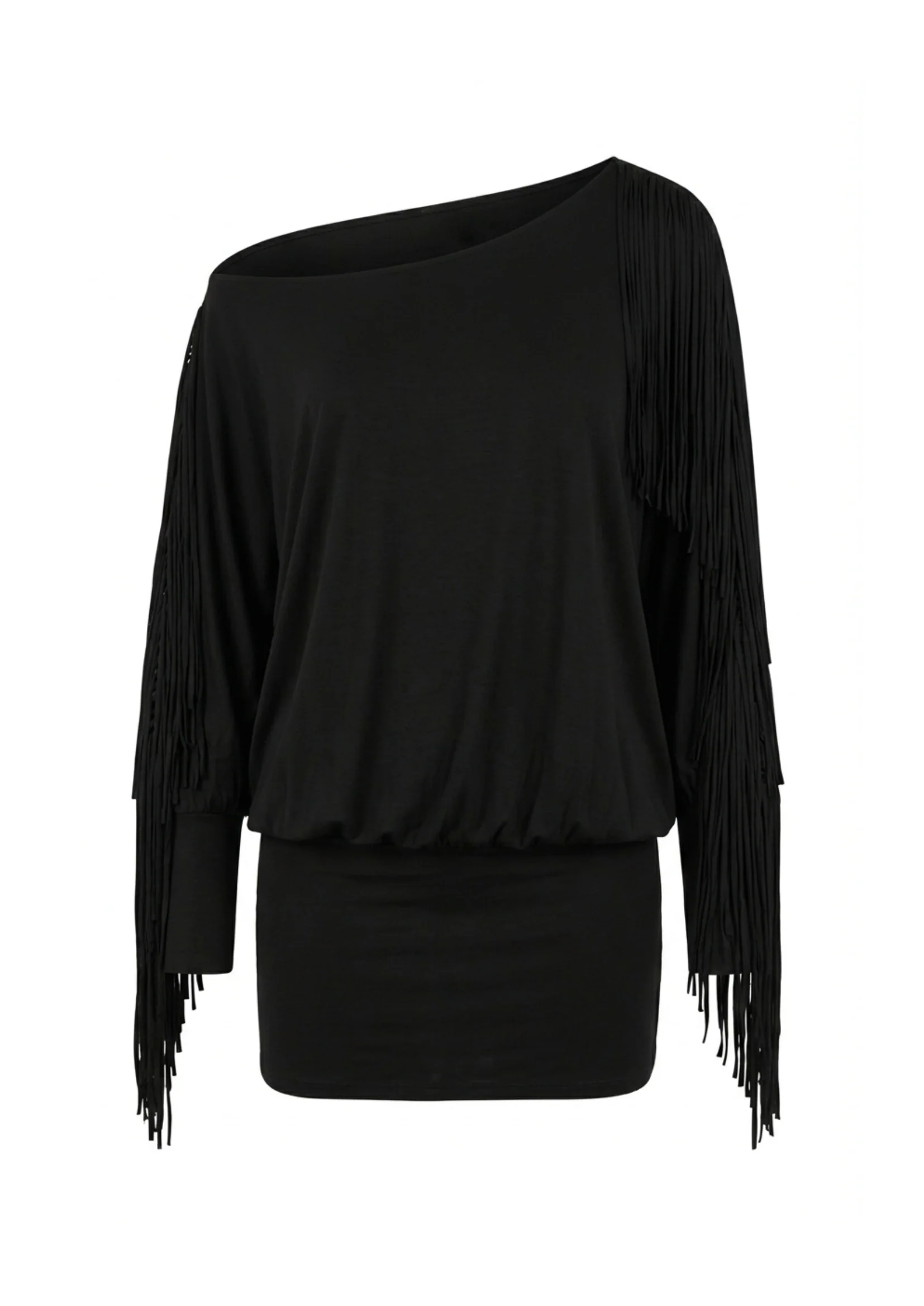CHARLI FRINGE DRESS IN BLACK - Image 6