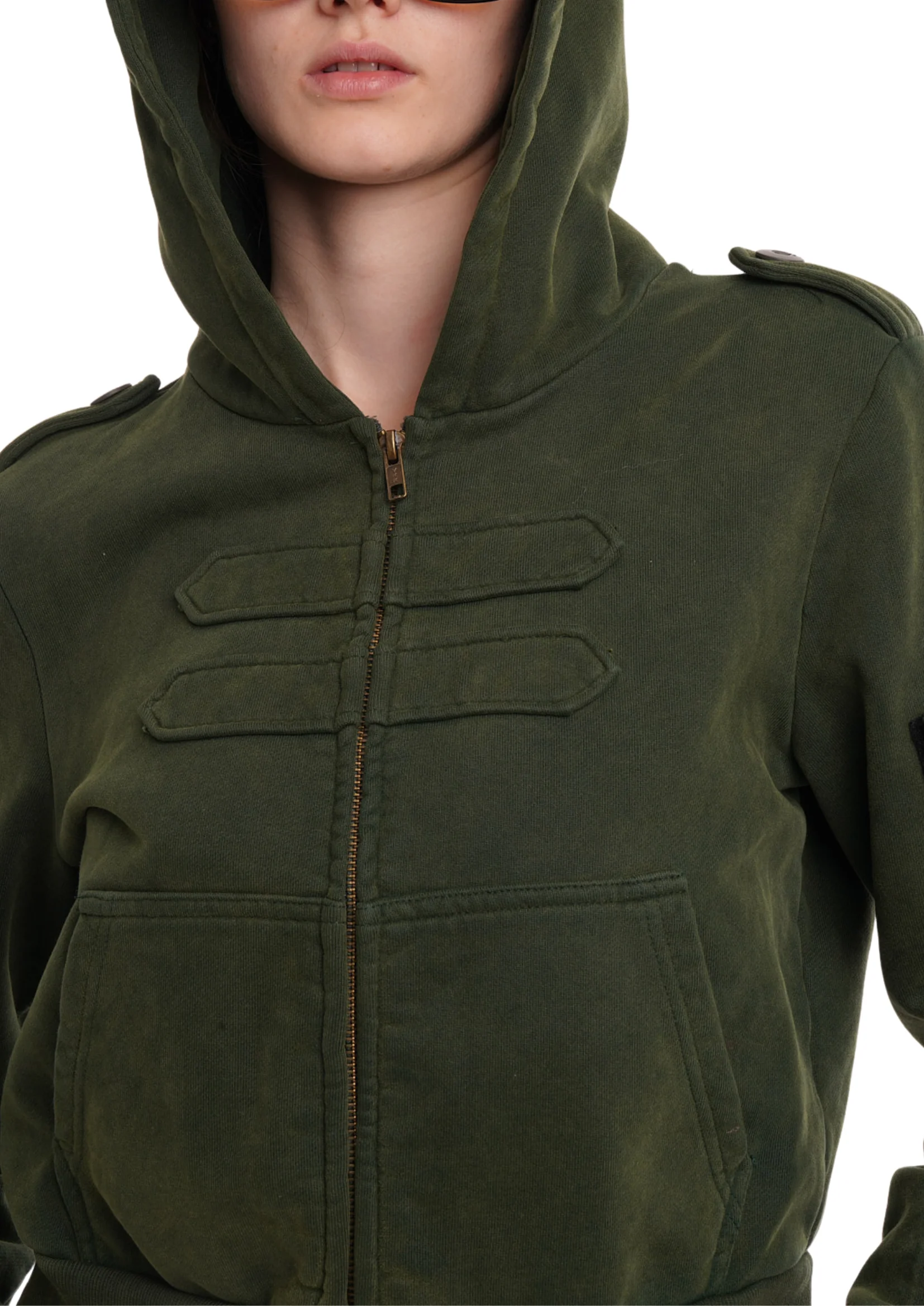 COMBAT HOODIE IN MILITARY GREEN - Image 3