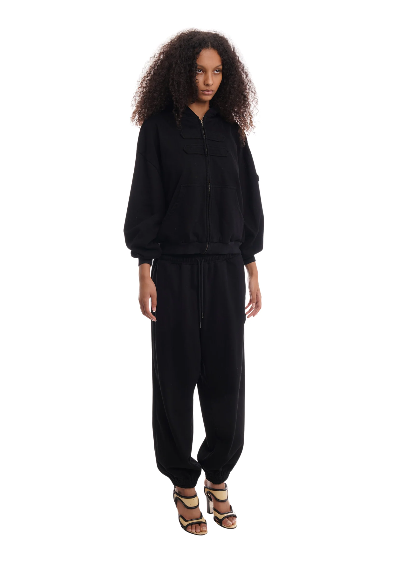 COVER HOODIE IN WASHED BLACK - Image 3