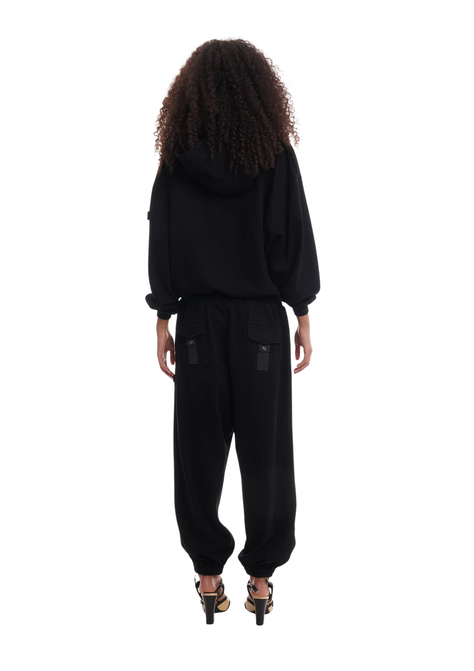 COVER HOODIE IN WASHED BLACK - Image 5