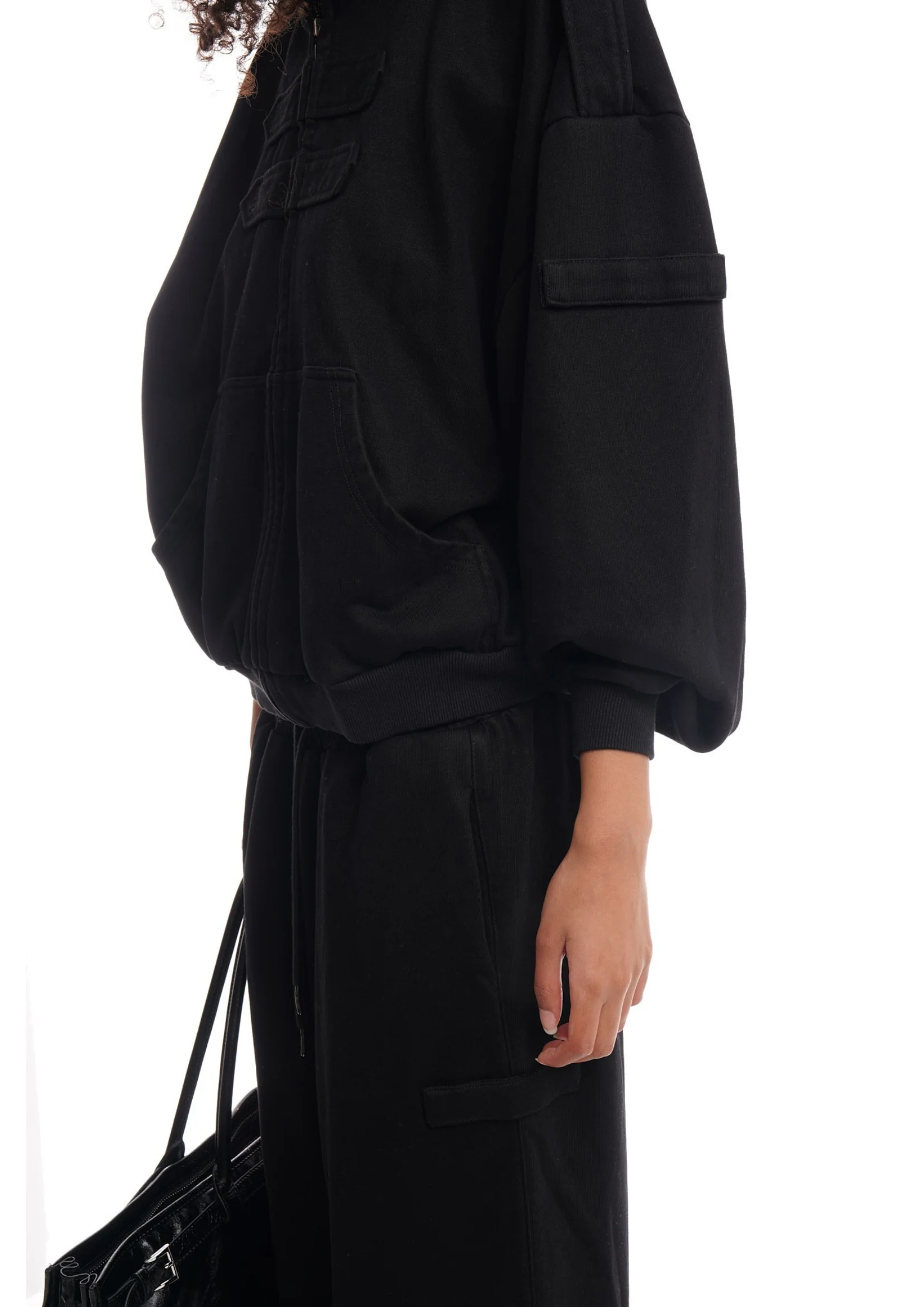 COVER HOODIE IN WASHED BLACK - Image 6