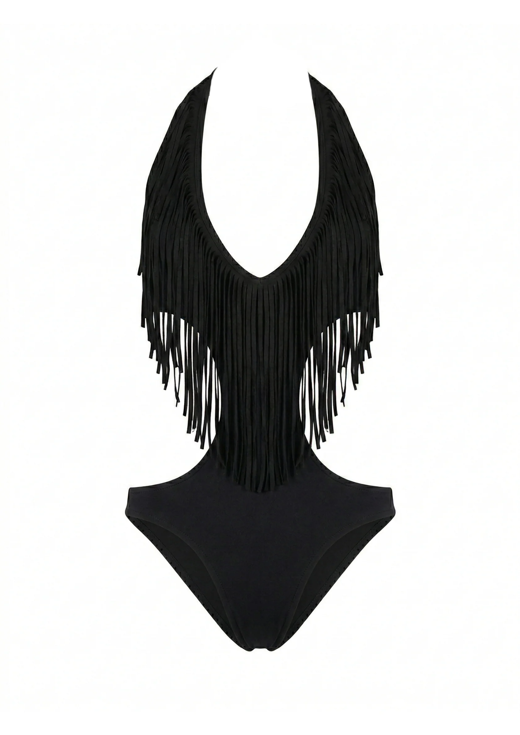 FRINGE BODYSUIT IN BLACK - Image 5