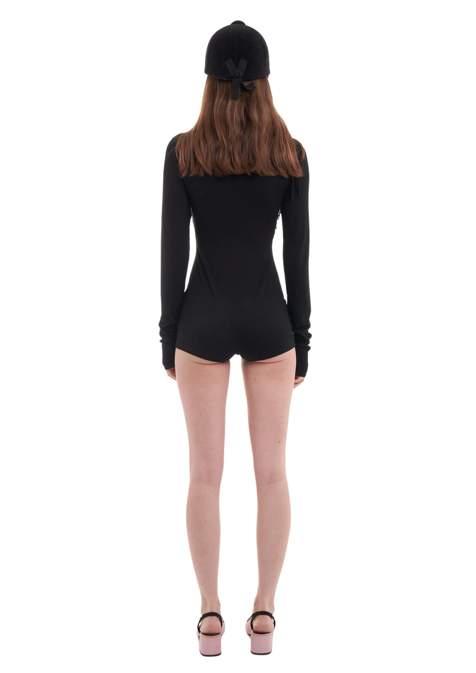 FRINGE LONG-SLEEVE PLAYSUIT IN BLACK - Image 5