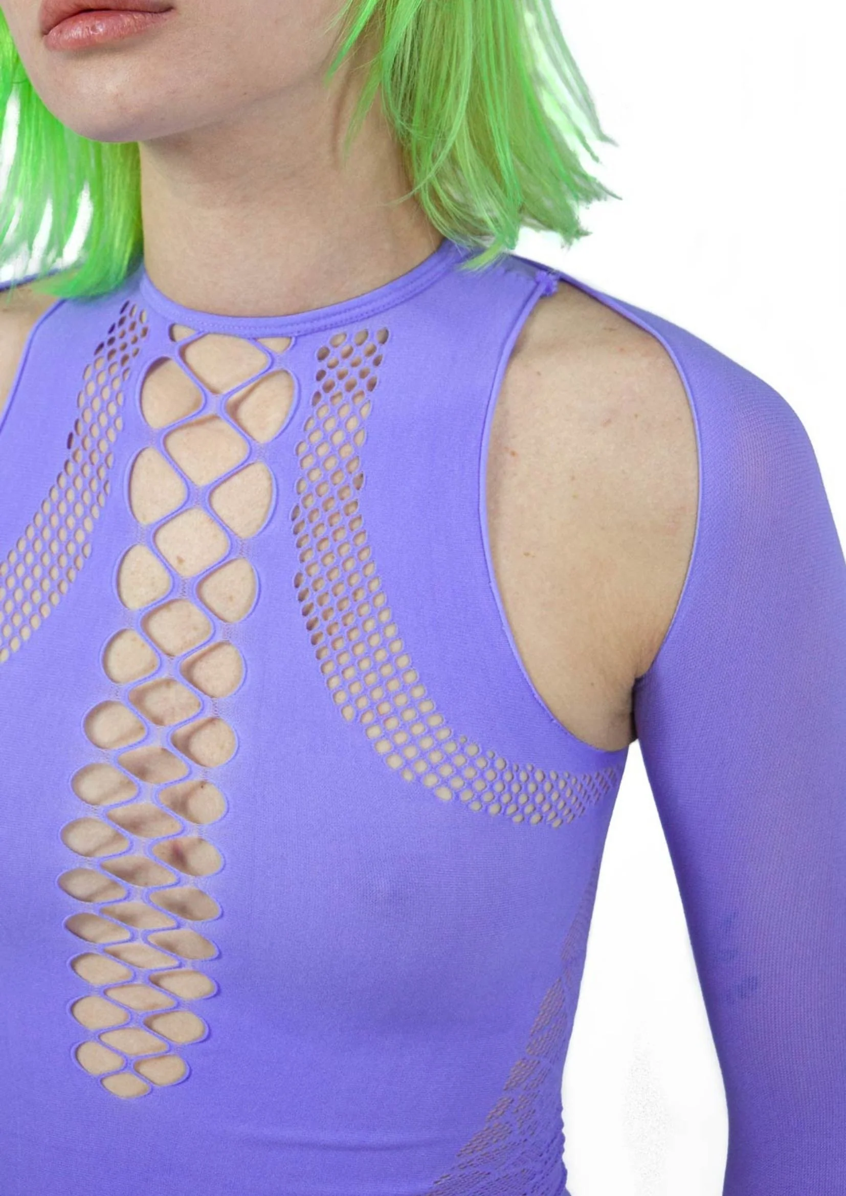 SHAPEWEAR STRETCH TOP & SLEEVES IN LAVENDER - Image 4