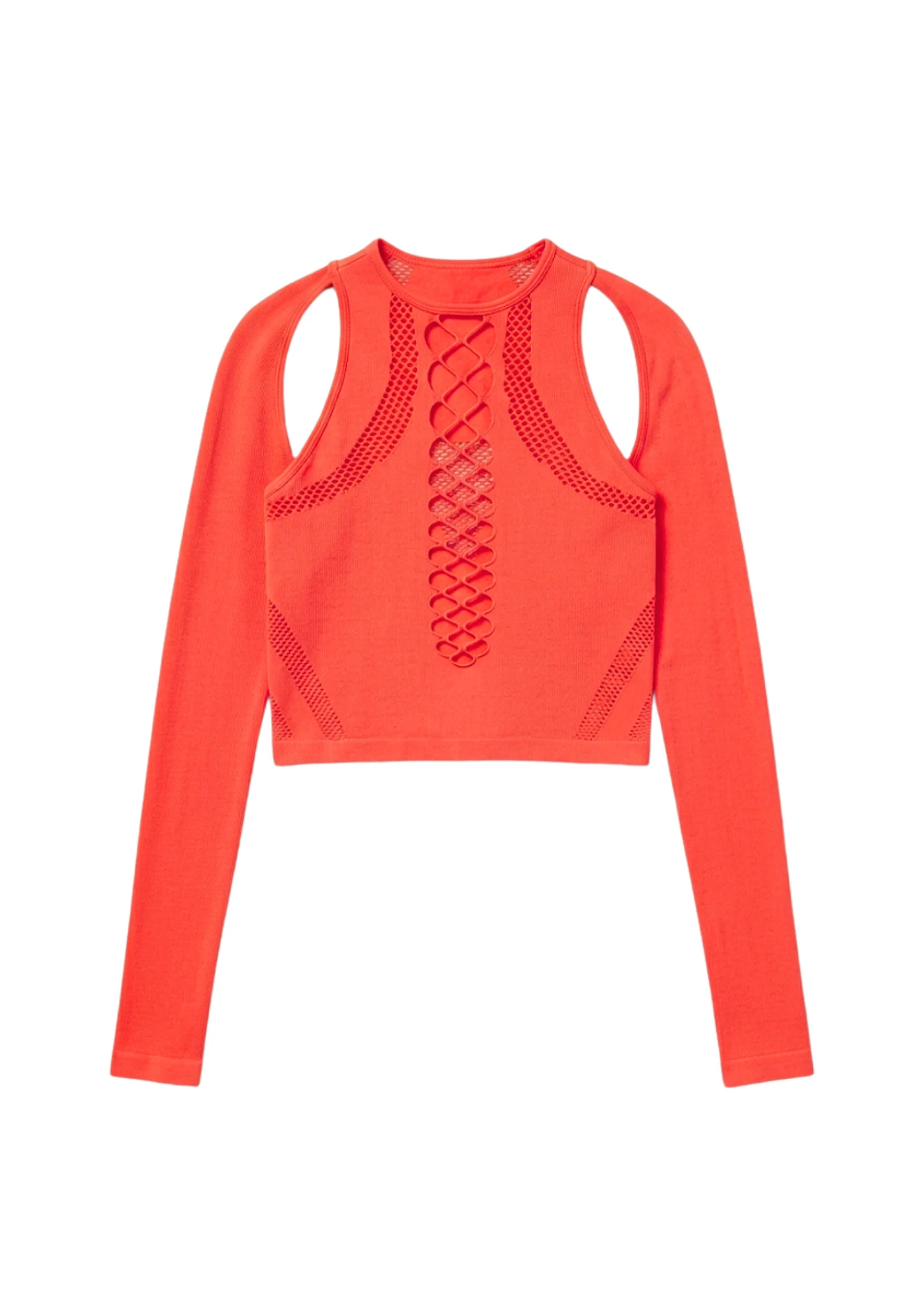 SHAPEWEAR STRETCH TOP & SLEEVES IN RED - Image 4