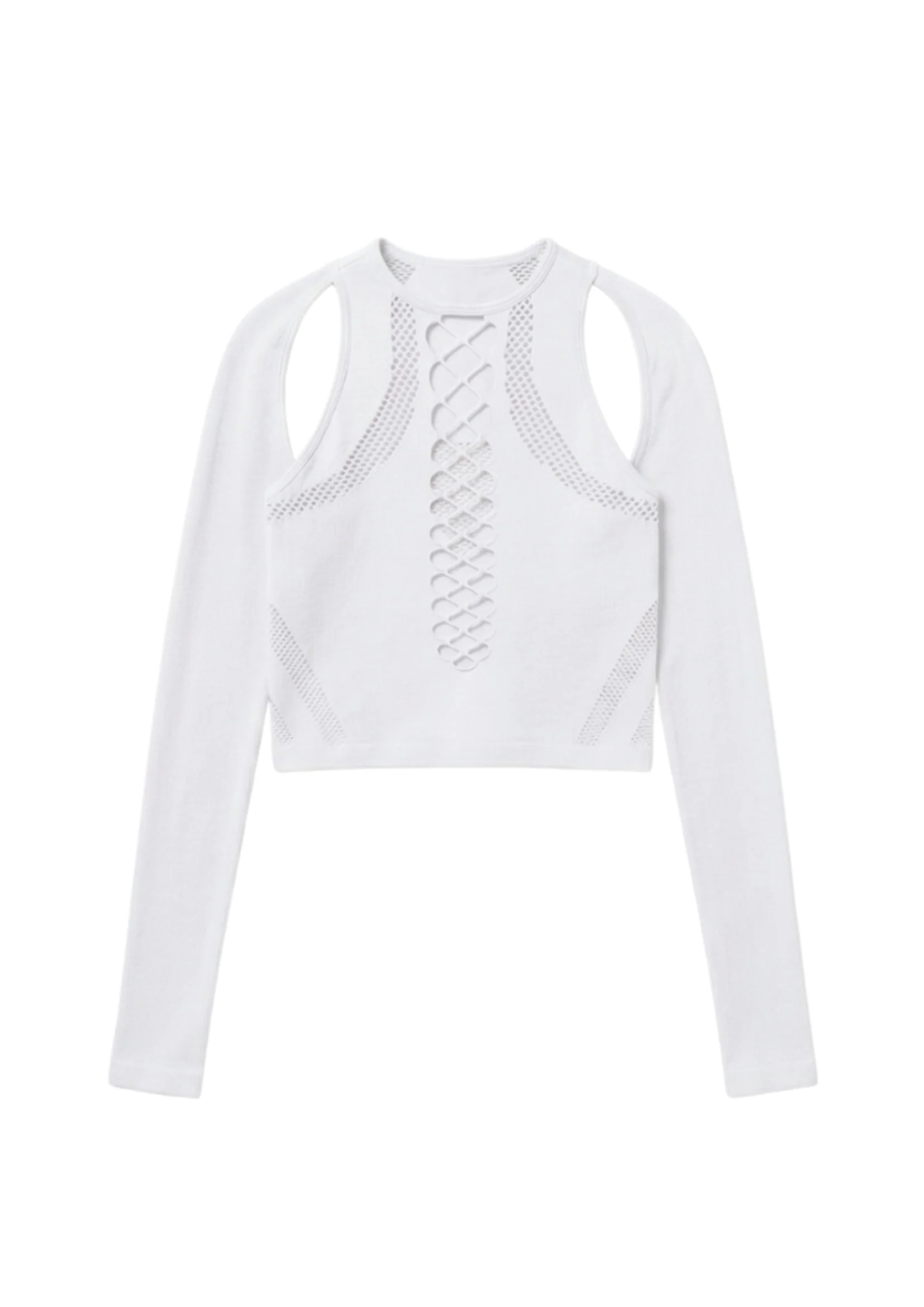 SHAPEWEAR STRETCH TOP & SLEEVES IN WHITE - Image 7