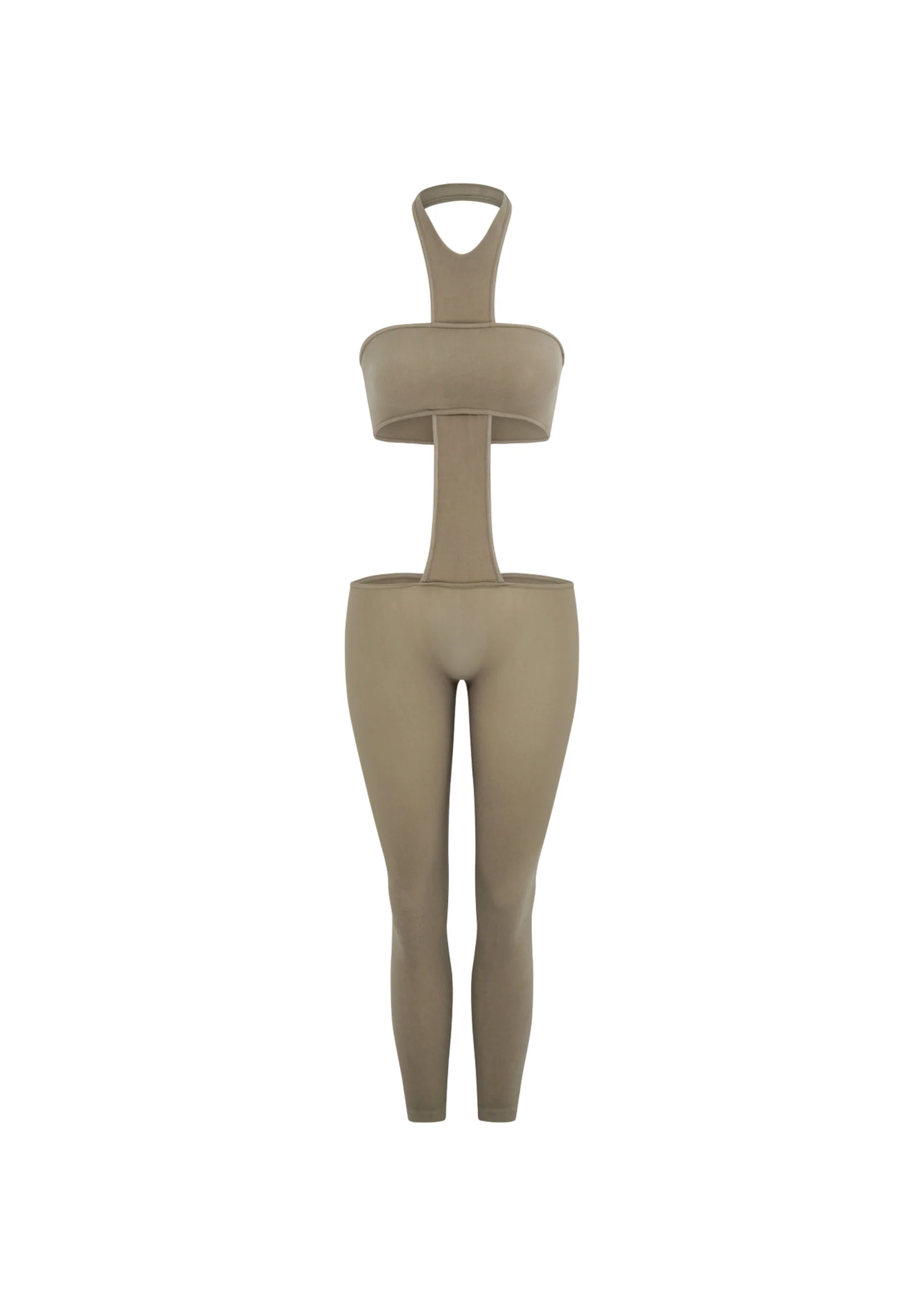 THE CROSS JUMPSUIT IN LIGHT KHAKI - Image 4